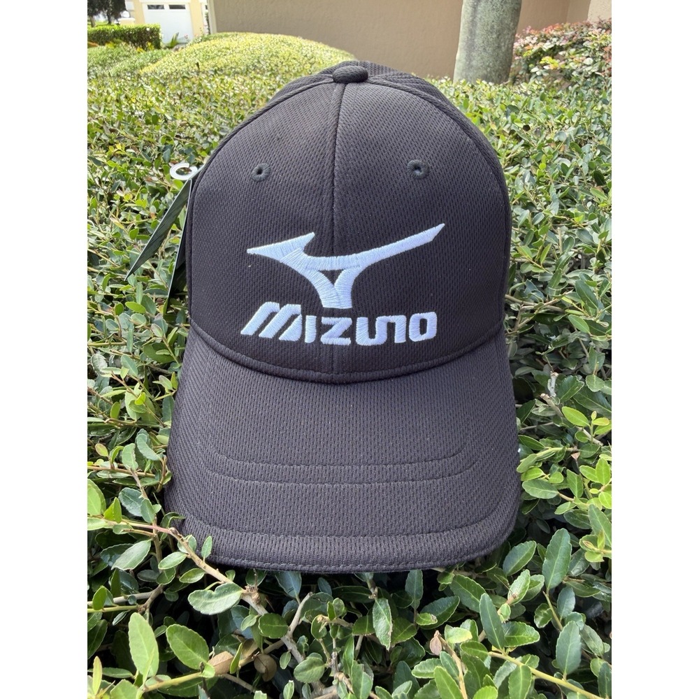 NWT Mizuno Diamond Black‎ Fitted Baseball Hat Cap Large - XLarge